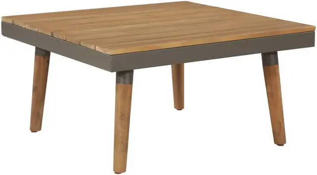 Alt view image 5 of 7 - vidaXL Patio Furniture Set 4 Piece Sofa with Table Solid Acacia Wood Brown