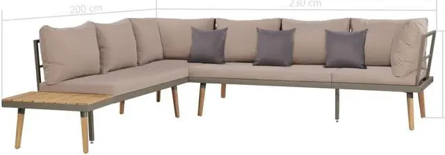 Alt view image 7 of 7 - vidaXLPatio Sofa Set Sectional Sofa Outdoor Furniture 6 Piece Poly Rattan Gray