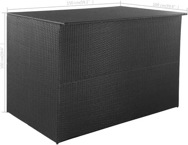 Alt view image 14 of 14 - vidaXL Outdoor Storage Deck Box Chest for Patio Cushions Garden Tools Black