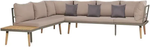 Alt view image 2 of 7 - vidaXLPatio Sofa Set Sectional Sofa Outdoor Furniture 6 Piece Poly Rattan Gray