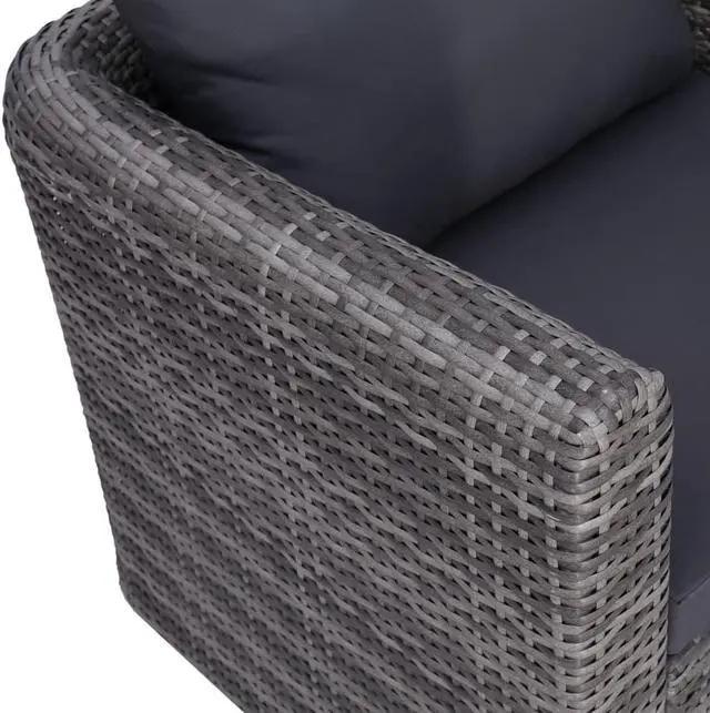 Alt view image 4 of 14 - vidaXL Patio Chair All Weather Outdoor Furniture with Cushion Poly Rattan Gray