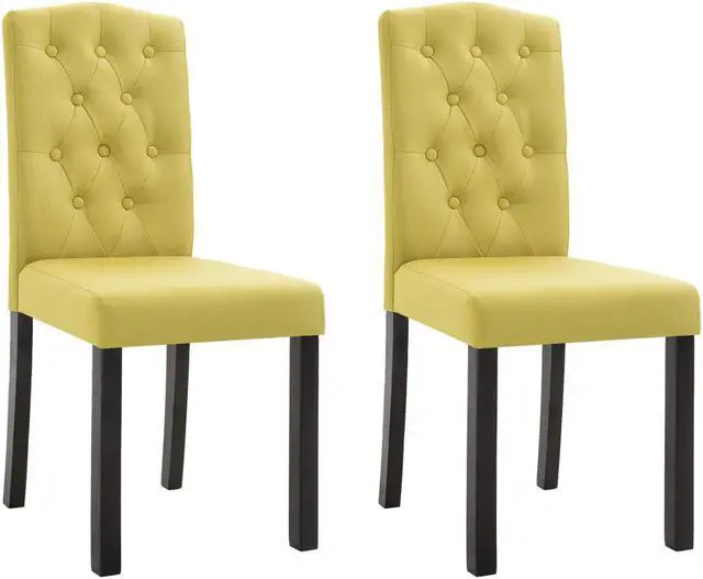 Alt view image 2 of 11 - vidaXL Dining Chairs 2 Pcs Accent Side Chair with Solid Wood Legs Green Fabric