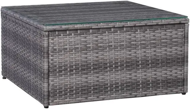 Alt view image 5 of 7 - vidaXL Patio Sofa Set Sectional Sofa Outdoor Furniture 5 Piece Poly Rattan Gray