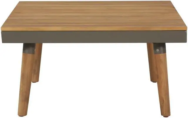 Alt view image 6 of 7 - vidaXL Patio Furniture Set 4 Piece Sofa with Table Solid Acacia Wood Brown