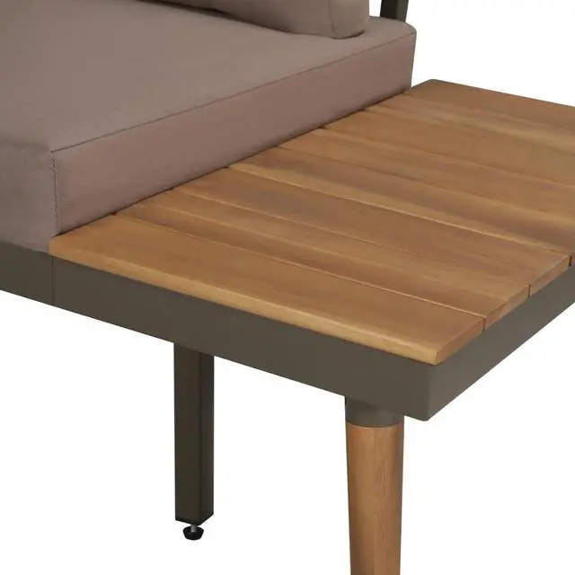 Alt view image 3 of 7 - vidaXL Patio Furniture Set 4 Piece Sofa with Table Solid Acacia Wood Brown