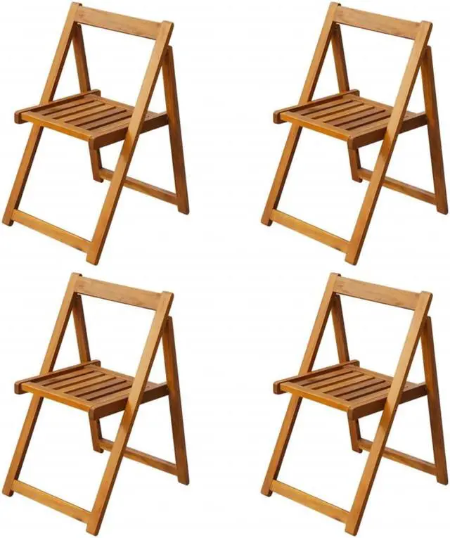 Alt view image 10 of 11 - vidaXL 5 Piece Folding Outdoor Dining Set Solid Acacia Wood