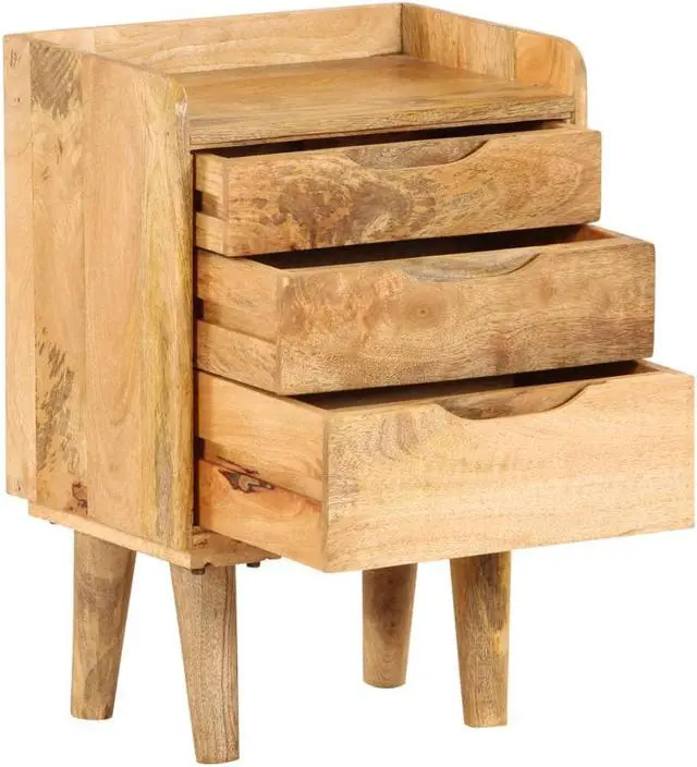 Alt view image 14 of 16 - vidaXL Cabinet Accent Side End Table with Storage Drawers Solid Wood Mango