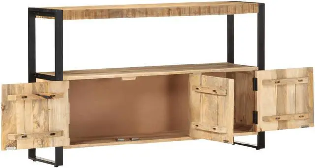 Alt view image 16 of 16 - vidaXL Solid Mango Wood Side Cabinet Sideboard Storage Stand End Table Buffet