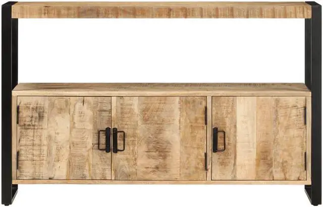 Alt view image 14 of 16 - vidaXL Solid Mango Wood Side Cabinet Sideboard Storage Stand End Table Buffet