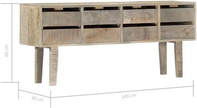 Alt view image 6 of 12 - vidaXL Sideboard Entry Table Buffet Cabinet with Drawers Solid Wood Mango