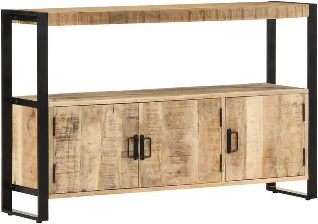 Alt view image 12 of 16 - vidaXL Solid Mango Wood Side Cabinet Sideboard Storage Stand End Table Buffet