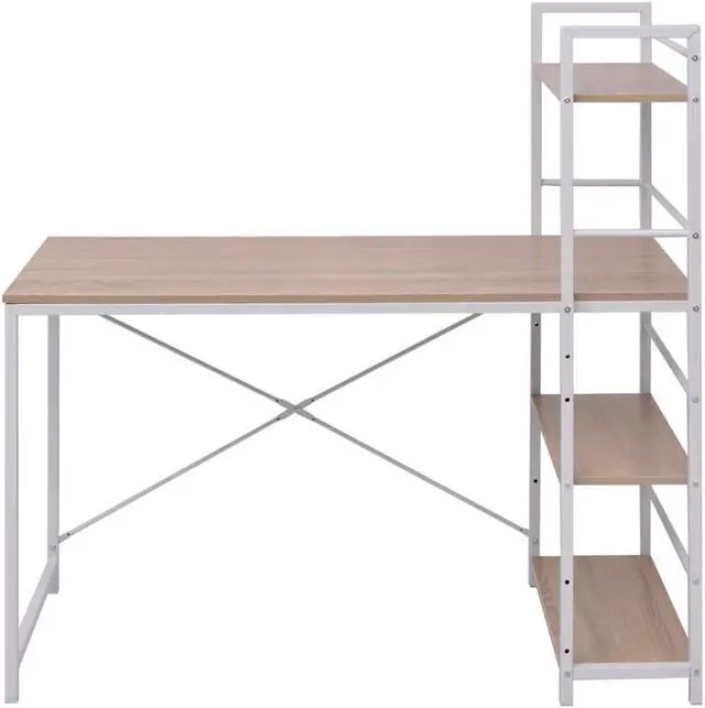 Alt view image 2 of 13 - vidaXL Desk Computer Desk Home Office Desk with Iron Legs Solid Wood Reclaimed