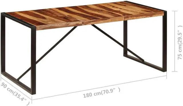 Alt view image 4 of 7 - vidaXL Dining Table Brown and black