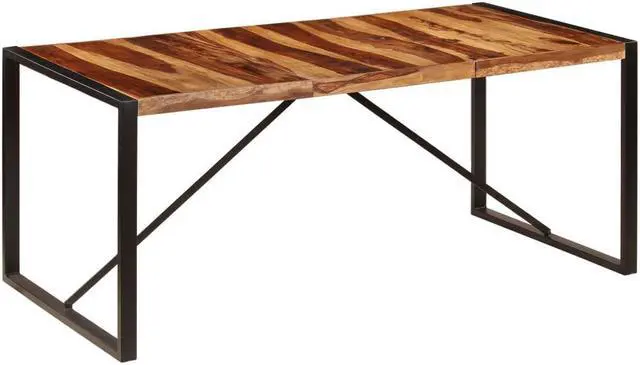 Alt view image 5 of 10 - vidaXL Dining Table 70.9"x35.4"x29.5" Solid Sheesham Wood