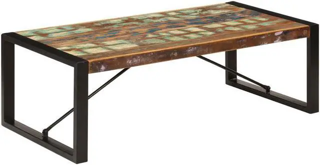Alt view image 7 of 11 - vidaXL Coffee Table Sofa End Table Side Table Solid Wood Reclaimed 47.2 Inch