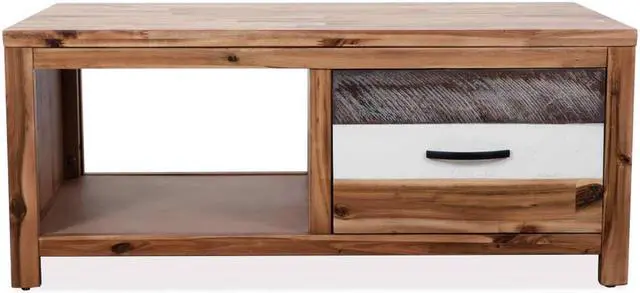Alt view image 3 of 14 - vidaXL Coffee Table End Table Accent Sofa Table Solid Wood Acacia 35.4 Inch
