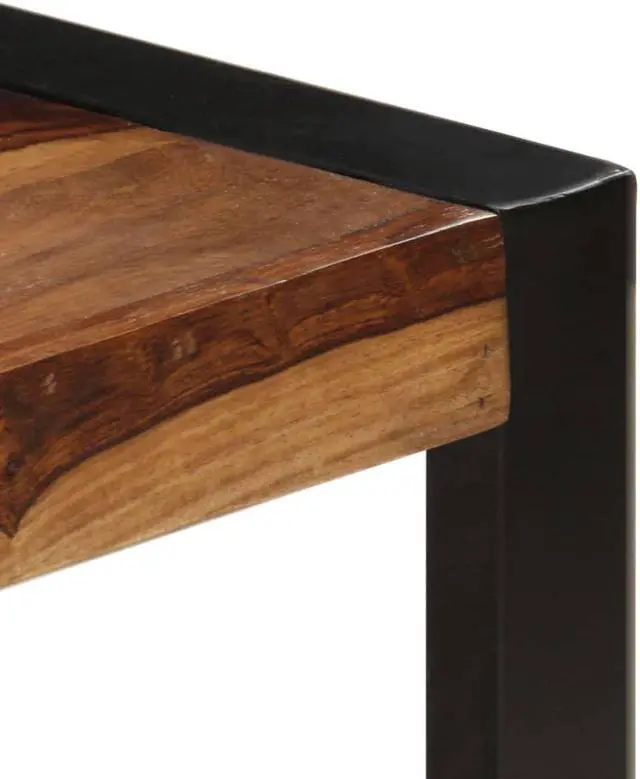 Alt view image 4 of 11 - vidaXL Coffee Table Brown Solid Acacia wood, Powder-Coated Steel