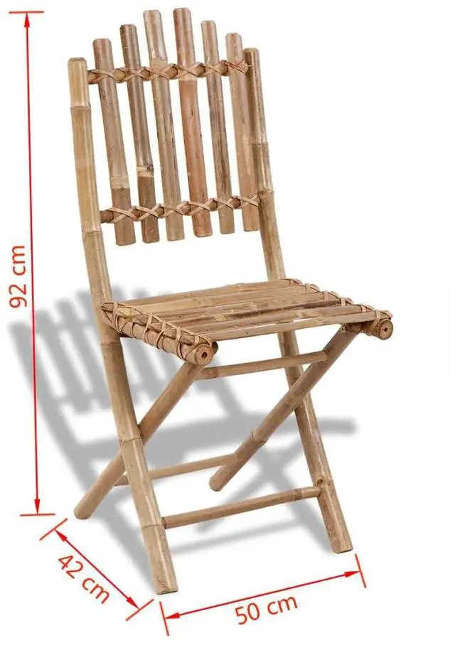 Alt view image 12 of 14 - vidaXL Folding Garden Chairs 2 pcs Bamboo