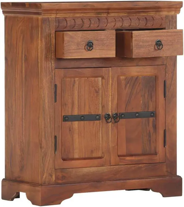 Alt view image 2 of 12 - vidaXL Sideboard Cabinet Storage Sideboard for Living Room Solid Acacia Wood