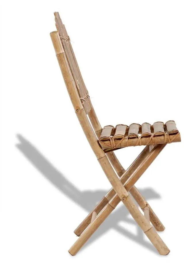 Alt view image 6 of 14 - vidaXL Folding Garden Chairs 2 pcs Bamboo