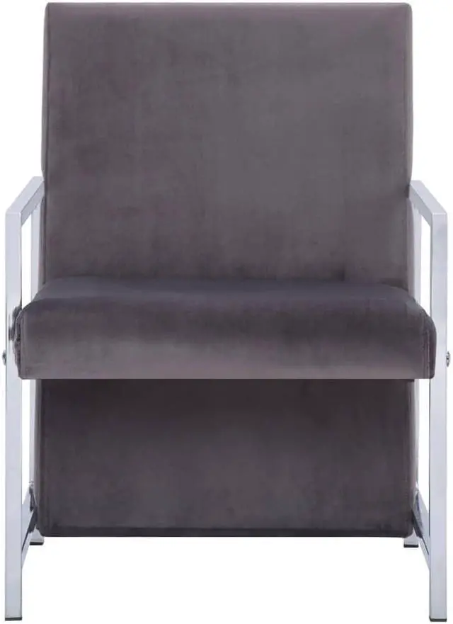 Alt view image 4 of 10 - vidaXL Accent Chair Accent Single Sofa Chair with Chrome Feet Dark Gray Velvet