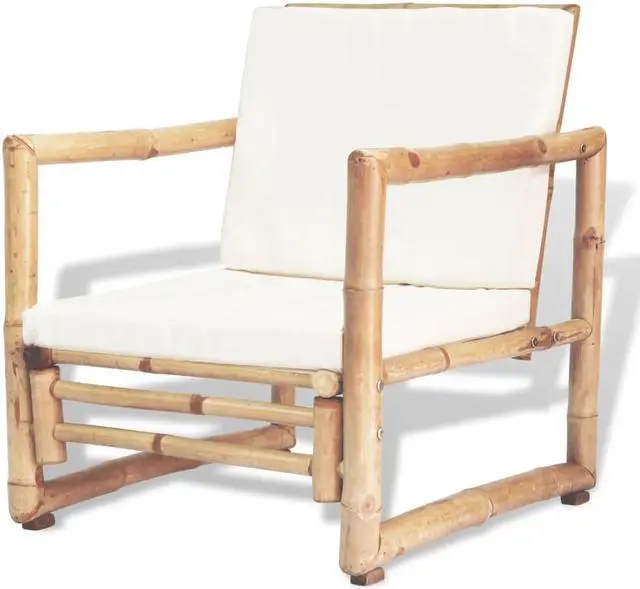 Alt view image 6 of 7 - vidaXL Patio Sofa Set Outdoor Furniture Table and Chair Bench 4 Piece Bamboo
