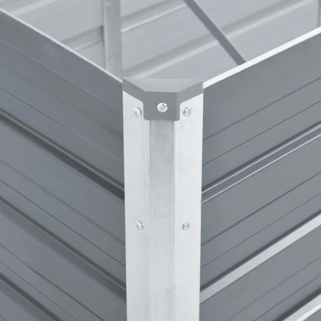 Alt view image 6 of 14 - vidaXL Garden Raised Bed Open Bottom Galvanized Steel 63" Gray DIY Garden Bed