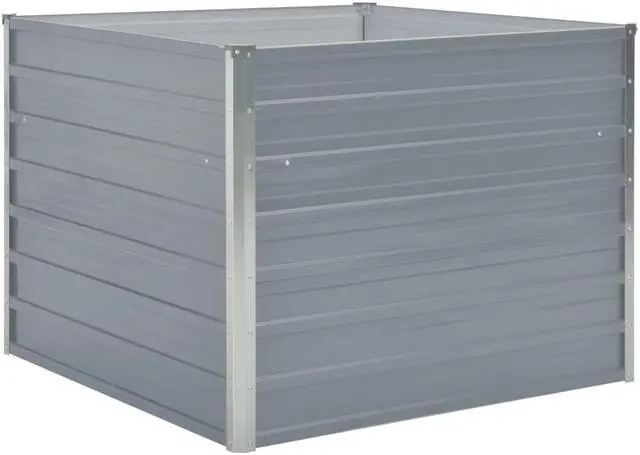 Alt view image 2 of 11 - vidaXL Raised Garden Bed Interior Bracket 39.4" Galvanized Steel Gray Planter