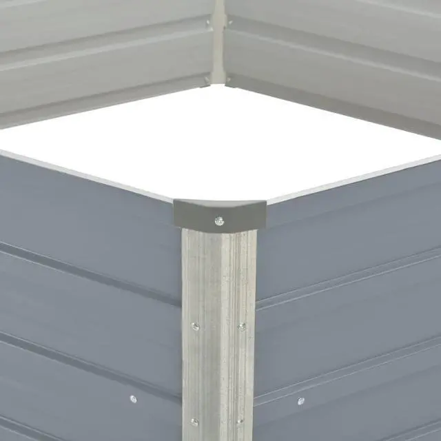 Alt view image 4 of 11 - vidaXL Raised Garden Bed Patio Raised Flower Bed Galvanized Steel Planter Gray