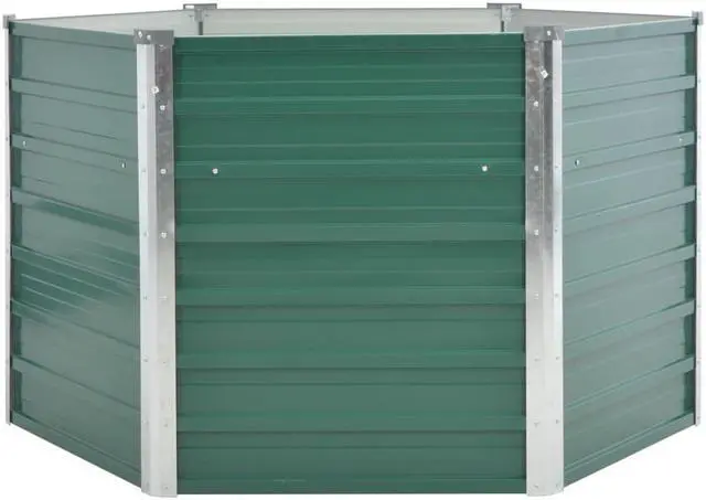 Alt view image 2 of 16 - vidaXL Raised Garden Bed Flower Bed Galvanized Steel Outdoor Planter Gray