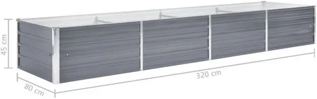 Alt view image 6 of 14 - vidaXL Garden Raised Bed Open Bottom Galvanized Steel 126" Gray DIY Garden Bed