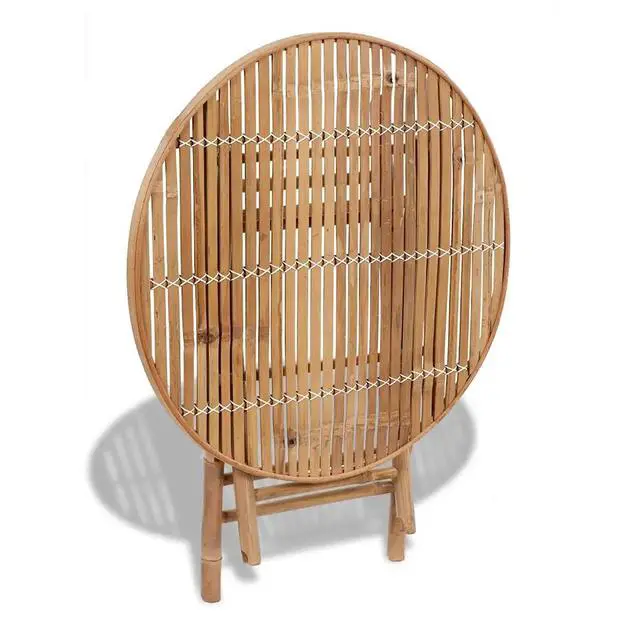 Alt view image 9 of 10 - vidaXL 5 Piece Folding Outdoor Dining Set Bamboo