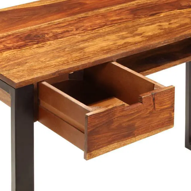 Alt view image 7 of 7 - vidaXL Sideboard Desk Honey Brown Solid Acacia Wood 47.2 x 19.7 in