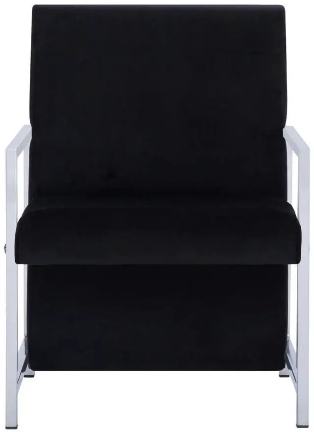 Alt view image 6 of 14 - vidaXL Armchair with Chrome Feet Black Velvet