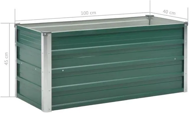 Alt view image 4 of 7 - vidaXL Garden Raised Bed Galvanized Steel, Rectangular Garden Planter for Flowers and Planters, Bottomless Raised Flower Bed, Weather-resistant, Green, 39.4"x15.7"x17.7"