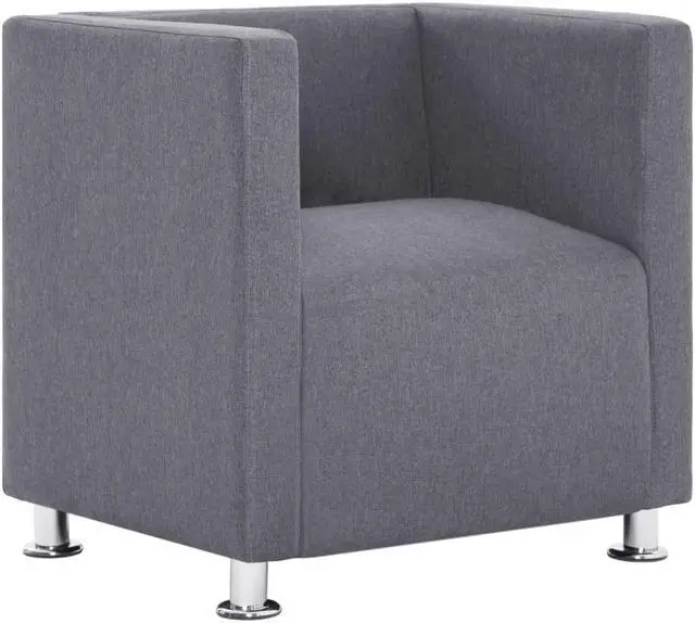 Alt view image 2 of 10 - vidaXL Armchair Upholstered Accent Chair Sofa for Office Light Gray Fabric