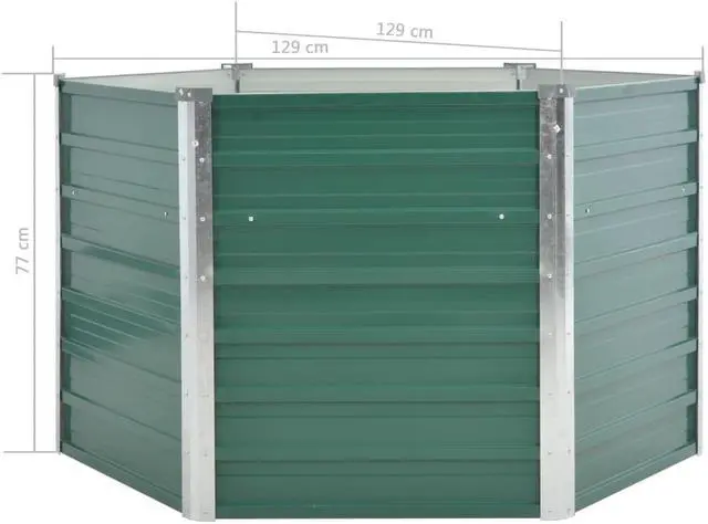 Alt view image 6 of 16 - vidaXL Raised Garden Bed Flower Bed Galvanized Steel Outdoor Planter Gray