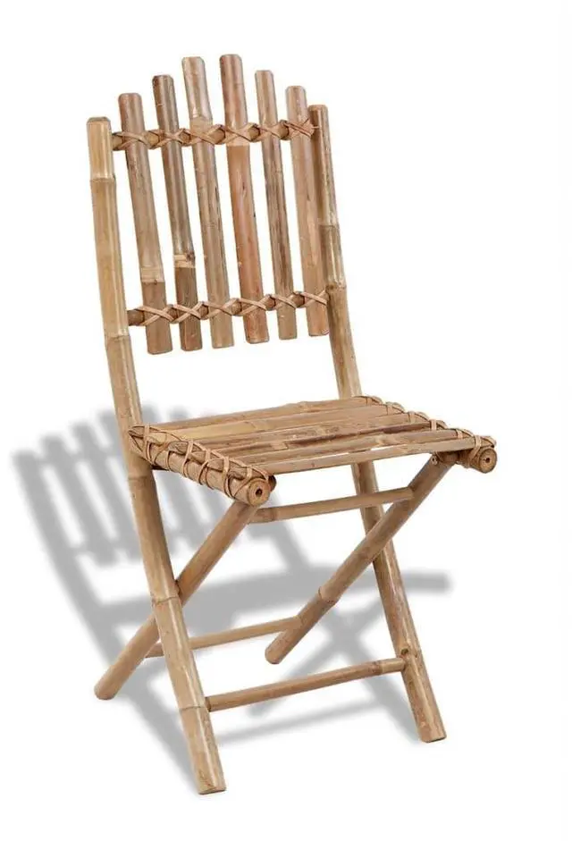 Alt view image 8 of 14 - vidaXL Folding Garden Chairs 2 pcs Bamboo