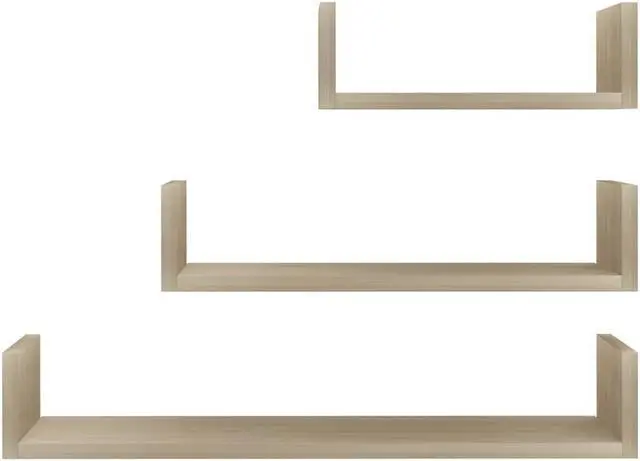 Alt view image 4 of 13 - vidaXL Wall Shelf Floating Display Shelf 3 Pcs Sonoma Oak Engineered Wood