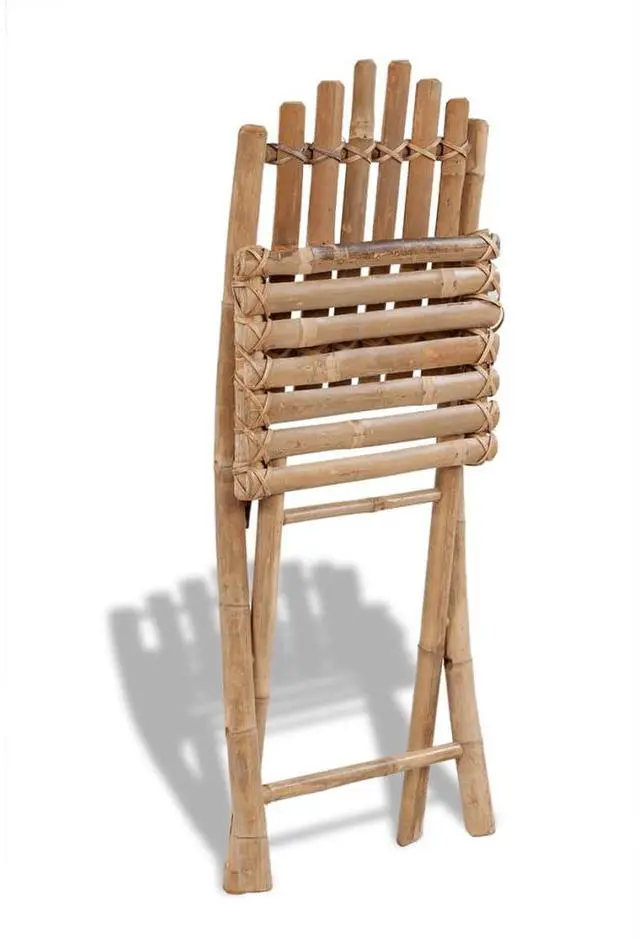Alt view image 5 of 14 - vidaXL Folding Garden Chairs 2 pcs Bamboo