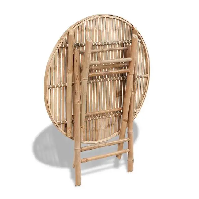 Alt view image 8 of 10 - vidaXL 5 Piece Folding Outdoor Dining Set Bamboo