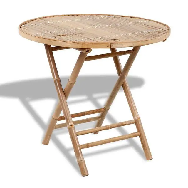 Alt view image 10 of 10 - vidaXL 5 Piece Folding Outdoor Dining Set Bamboo