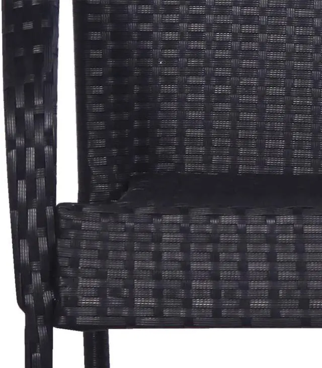 Alt view image 13 of 14 - vidaXL Stackable Outdoor Chairs 2 pcs Poly Rattan Black