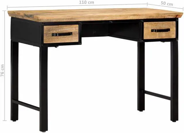 Alt view image 7 of 14 - vidaXL Writing Table Computer Desk Home Office Study Table Solid Mango Wood