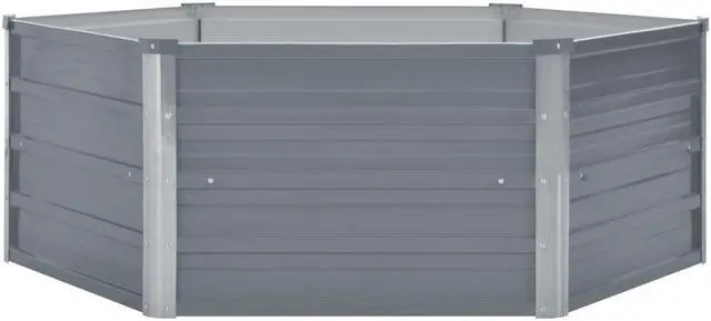 Alt view image 2 of 11 - vidaXL Raised Garden Bed Patio Raised Flower Bed Galvanized Steel Planter Gray