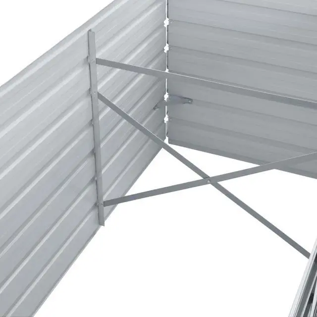 Alt view image 5 of 14 - vidaXL Garden Raised Bed Open Bottom Galvanized Steel 126" Gray DIY Garden Bed