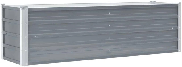 Alt view image 3 of 14 - vidaXL Garden Raised Bed Open Bottom Galvanized Steel 63" Gray DIY Garden Bed