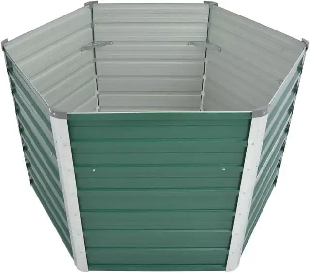 Alt view image 4 of 16 - vidaXL Raised Garden Bed Flower Bed Galvanized Steel Outdoor Planter Gray