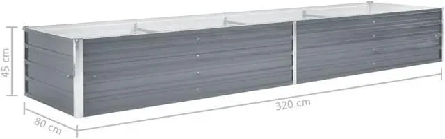 Alt view image 7 of 14 - vidaXL Garden Raised Bed Open Bottom Galvanized Steel 126" Gray DIY Garden Bed