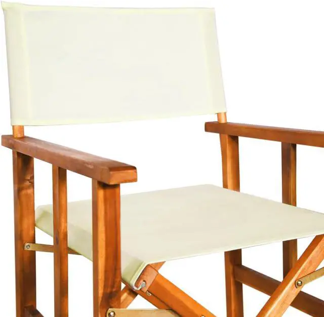Alt view image 7 of 14 - vidaXL Director's Chair 2 Pcs Camping Chair for Outdoor Garden Solid Wood Acacia